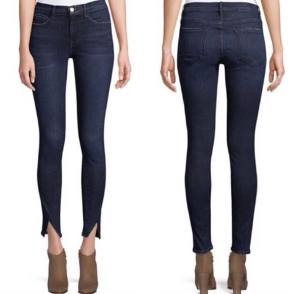 FRAME Ali High Rise Skinny Split Cuff Ankle Jeans Size 27 - Picture 2 of 8